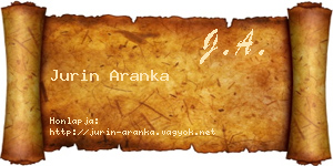 Jurin Aranka névjegykártya